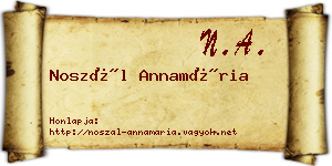 Noszál Annamária névjegykártya